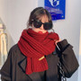 Winter Scarf Women Mens Thick Cable Knit Wrap Chunky Long Warm Scarf for Travel Office Warm Cashmere Scarves Neckercheif