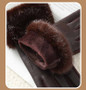 Winter Luxury Women's PU Leather Gloves Wrist Soft Faux Fur Trim Cuff Fashion Elegant Party Warm Touch Screen Drive Cycling