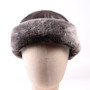 Winter Warm Hats For Men Outdoor Thick Genuine Leather Faux Fur Round Bonnet Russian Male Windproof Snow Ski Cap Fleece Lined
