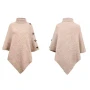 Fashion Winter Women Turtleneck Irregular Loose Pullover Shawl Cape Sweater Solid Color Autumn Knitted Long Tops Casual Clothing