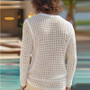 New American Hollow Out Men T-shirt Trendy Sexy Mesh Solid Color Long Sleeve Tees  Transparent Stage Clothing Fitness Tops S-3XL