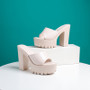 New Chaussures Femme Platform Shoes Luxury Fashion Thick High Heels Summer Mules Party Designer Sexy Slippers for Women