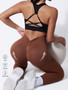 Back V-waist Yoga Leggings Women Seamless Slim Pants Gym Workout Running Sexy Butt Lift Sports Leggings Stretchy Ribbed Pants