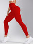 Back V-waist Yoga Leggings Women Seamless Slim Pants Gym Workout Running Sexy Butt Lift Sports Leggings Stretchy Ribbed Pants