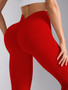 Back V-waist Yoga Leggings Women Seamless Slim Pants Gym Workout Running Sexy Butt Lift Sports Leggings Stretchy Ribbed Pants