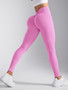 Back V-waist Yoga Leggings Women Seamless Slim Pants Gym Workout Running Sexy Butt Lift Sports Leggings Stretchy Ribbed Pants