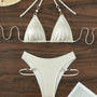CY- A-S070  Sequin Swimwear Split Bathing Suit Women's Sexy Halter Bikini Eco Friendly Swimwear Bronze Pearl BIKINI