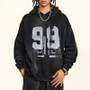 PFNW 2025 Spring High Street Vintage Washed Digital Padded Hooded Sweatshirt Men's American Loose Oversized Pullover Top 28W5695