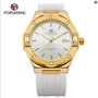 For FORSINING Luxury Automatic Men's Mechanical Watch Waterproof Luminous Calendar with Silicone Band Hollow Out Business Design