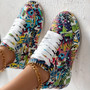 Women Sneakers Thick-soled Shoes 2024 New Summer Hand-painted Graffiti Shoes Outdoor Casual Women Sneakers Zapatos De Mujer