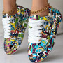 Women Sneakers Thick-soled Shoes 2024 New Summer Hand-painted Graffiti Shoes Outdoor Casual Women Sneakers Zapatos De Mujer