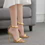 2022 Silver Gold Peep Toe High Heel Women Sandals Sexy Buckle Strap Ankle-wrap Breathable Club Stripper Shoes Summer Autumn