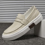 Designer Brand Men's Loafers Green Casual Shoes Men's Lightweight Soft Soled Walking Flat Shoes Brown Luxury Sneakers for Men