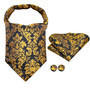 Free Shipping Men's Asoct Classic Wedding Necktie and Pocket Square Cufflinks Set Paisley