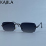 Small Frame Rectangle Rimless Punk Sunglasses Men 2025 Luxury Brand Vintage Metal Sun Glasses For Male Classic Shades UV400