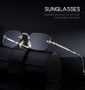 Small Frame Rectangle Rimless Punk Sunglasses Men 2025 Luxury Brand Vintage Metal Sun Glasses For Male Classic Shades UV400