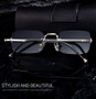 Small Frame Rectangle Rimless Punk Sunglasses Men 2025 Luxury Brand Vintage Metal Sun Glasses For Male Classic Shades UV400