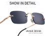 Small Frame Rectangle Rimless Punk Sunglasses Men 2025 Luxury Brand Vintage Metal Sun Glasses For Male Classic Shades UV400