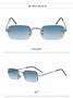 Small Frame Rectangle Rimless Punk Sunglasses Men 2025 Luxury Brand Vintage Metal Sun Glasses For Male Classic Shades UV400
