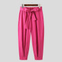 Spring Men Belt Baggy Pants Casual Streetwear Premium Quality Solid Color Oversized Joggers Fashion Harem Pants 2026 New S-3XL