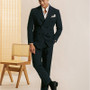New Product Italian Suits for Men Double Breasted Black Stripe Man Slim Fitting Suit 2 Pcs Set