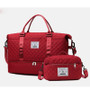 Large Capacity Travel Weekender Bag With Wet Pocket Shoes Compartment 2pcs Carry on Duffel Tote Bag Set With Small Handbag
