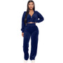 2023 Autumn Velour Two Piece Sets Women Tracksuit Long Sleeve Zipper Hooded Sweater Skinny Pant Suit Solid Casual Sweatshirt Set