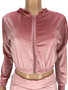 2023 Autumn Velour Two Piece Sets Women Tracksuit Long Sleeve Zipper Hooded Sweater Skinny Pant Suit Solid Casual Sweatshirt Set
