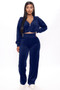 2023 Autumn Velour Two Piece Sets Women Tracksuit Long Sleeve Zipper Hooded Sweater Skinny Pant Suit Solid Casual Sweatshirt Set