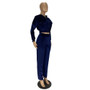 2023 Autumn Velour Two Piece Sets Women Tracksuit Long Sleeve Zipper Hooded Sweater Skinny Pant Suit Solid Casual Sweatshirt Set