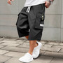 Amazon Men's High-Quality Cropped Pants, Skin-Friendly, Breathable, Casual Elastic Waist, Large Size Loose Casual Pants