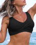 Foreign Trade Amazon Explosions Women's Front Kink Bikini Top V-Neck Push-up Padded Swimsuit Top Swimsuit