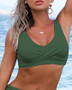 Foreign Trade Amazon Explosions Women's Front Kink Bikini Top V-Neck Push-up Padded Swimsuit Top Swimsuit