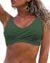 Foreign Trade Amazon Explosions Women's Front Kink Bikini Top V-Neck Push-up Padded Swimsuit Top Swimsuit