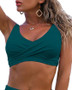 Foreign Trade Amazon Explosions Women's Front Kink Bikini Top V-Neck Push-up Padded Swimsuit Top Swimsuit