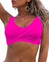 Foreign Trade Amazon Explosions Women's Front Kink Bikini Top V-Neck Push-up Padded Swimsuit Top Swimsuit