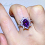Silver 925 Original 1 Carat Diamond Test Past Brilliant Cut Oval Colored Moissanite Blossom Ring for Women Gemstone Jewelry