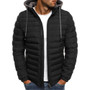 Men Fashion Quilted Padded Jacket Hooded Solid Color Casual Zip Up Outerwear Multi‑color Options Winter Warm Men Coat