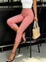 New Red And White Checkered Casual Tight-fitting Capri Pants With Stylish And Elegant Cuffed Bottoms And A Three-quarter Length