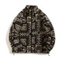 Mens Lamb Wool Jackets Fleece Coats 2025 Vintage Floral Outdoor Warm Casual Streetwear Couple Clothes Oversized Cardigan Jacket