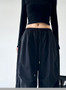 Women's Brown Parachute Pants 2026 Summer New Loose Straight Wide Leg Trousers Casual Quick Dry Cargo Pants Streetwear
