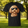 Goldendoodle Sunglasses T-Shirt Black Cotton Unisex Adult Short Sleeve Digital Printing Size M L XL XXL