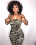 In Stock! Wish Amazon European and American Hot-Selling Sexy Chest-Wrapped Digital Print Camouflage Nightclub Hip-Covering Dress