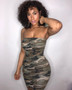 In Stock! Wish Amazon European and American Hot-Selling Sexy Chest-Wrapped Digital Print Camouflage Nightclub Hip-Covering Dress