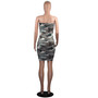 In Stock! Wish Amazon European and American Hot-Selling Sexy Chest-Wrapped Digital Print Camouflage Nightclub Hip-Covering Dress
