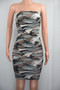 In Stock! Wish Amazon European and American Hot-Selling Sexy Chest-Wrapped Digital Print Camouflage Nightclub Hip-Covering Dress