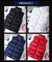 Mens Vest Jacket Warm Sleeveless Jackets Winter Waterproof Zipper Coat Autumn Stand-up Collar Casual Waistcoat Brand Clothing