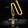 2025 Cross Stainless Steel Choker Necklace For Man Gold Color Men's Chain Necklace Jewelry Corrente Masculina