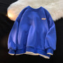 Green sweater men's and women's Hong Kong style spring and autumn top new oversize fake two-piece coat top couple wear lazy