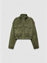 Women Faux Suede Cropped Jacket Stand Collar Snap Button Epaulet Detail Long Sleeve Loose Moto Outerwear Edgy Fall Daily Jackets